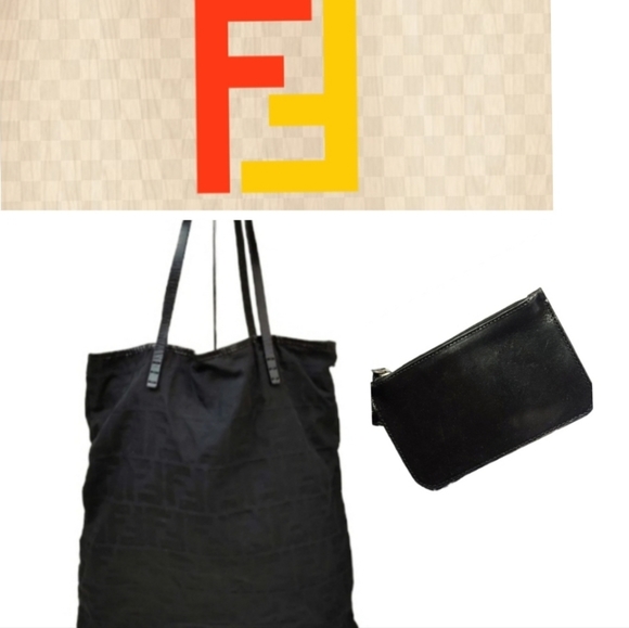 🧧Duo Fendi Zucca Tote w/Pouch🍄+GIFT🌈(COPY) - Picture 1 of 15